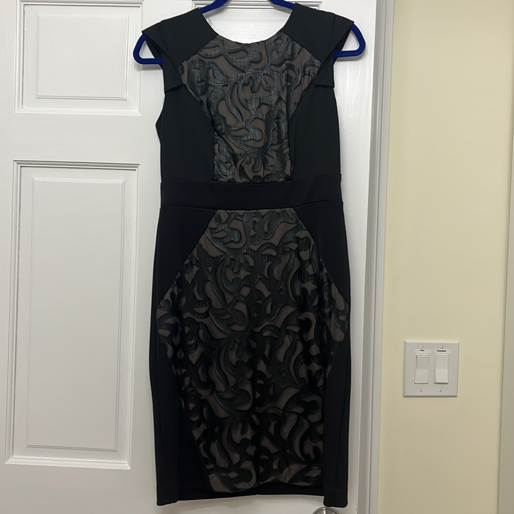 Black Dress with Lace Overlay